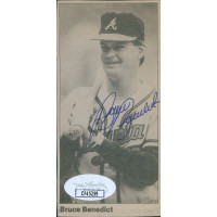 Bruce Benedict Atlanta Braves Signed 2x4 Cut Page Photo JSA Authenticated Bruce Benedict Atlanta Braves Signed 2x4 Cut Page Photo JSA Authenticated