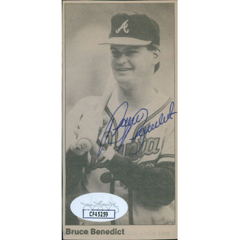Bruce Benedict Atlanta Braves Signed 2x4 Cut Page Photo JSA Authenticated Bruce Benedict Atlanta Braves Signed 2x4 Cut Page Photo JSA Authenticated