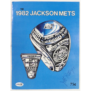 Jeff Bittiger Signed 1982 Jackson Mets Program JSA Authenticated