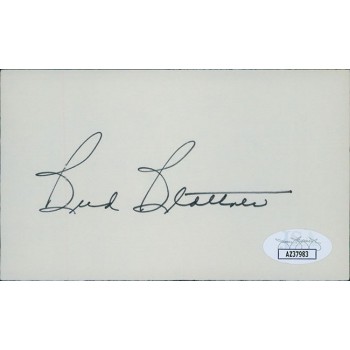 Bud Blattner New York Giants Signed 3x5 Index Card JSA Authenticated