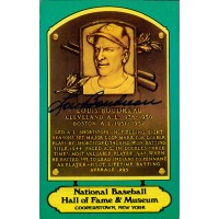 Lou Boudreau Signed Hall of Fame Cooperstown Plaque Postcard JSA Authenticated