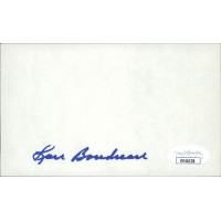 Lou Boudreau Cleveland Indians Signed 3x5 Index Card JSA Authenticated