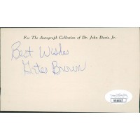 Gates Brown Detroit Tigers Cardinals Signed 3x5 Index Card JSA Authenticated