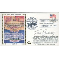 Tom Brunansky Signed 1987 World Series First Day Issue Cachet JSA Authenticated