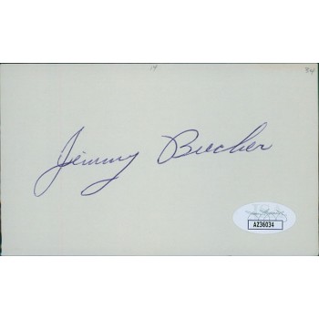 Jimmy Bucher Jim Brooklyn Dodgers Signed 3x5 Index Card JSA Authenticated