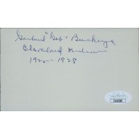 Garland Buckeye Cleveland Indians Signed 3x5 Index Card JSA Authenticated