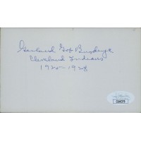 Garland Buckeye Cleveland Indians Signed 3x5 Index Card JSA Authenticated