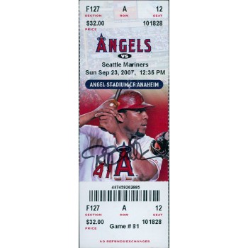 Ryan Budde Los Angeles Angels Signed Game Ticket JSA Authenticated