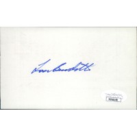 Lou Burdette Milwaukee Braves Signed 3x5 Index Card JSA Authenticated