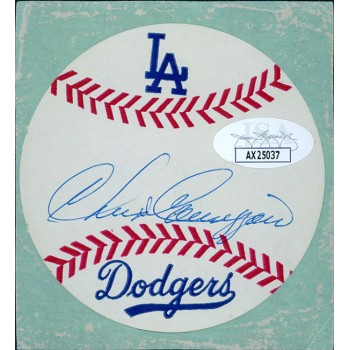 Chris Cannizzaro Los Angeles Dodgers Signed 3in Baseball Sticker JSA Authentic