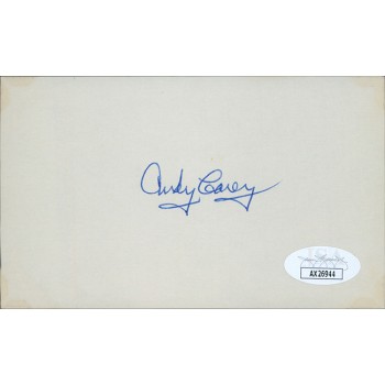 Andy Carey New York Yankees Signed 3x5 Index Card JSA Authenticated