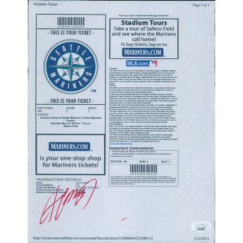 Chris Carter Houston Astros Signed 8.5x11 Paper Ticket JSA Authenticated