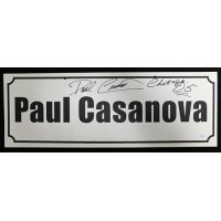 Paul Casanova Signed 7x20 Name Plate Convention Sign JSA Authenticated