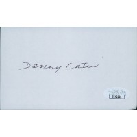 Danny Cater Oakland Athletics Signed 3x5 Index Card JSA Authenticated