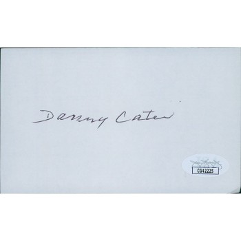Danny Cater Oakland Athletics Signed 3x5 Index Card JSA Authenticated