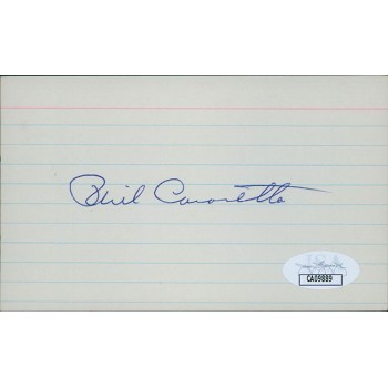 Phil Cavarretta Chicago Cubs Signed 3x5 Index Card JSA Authenticated