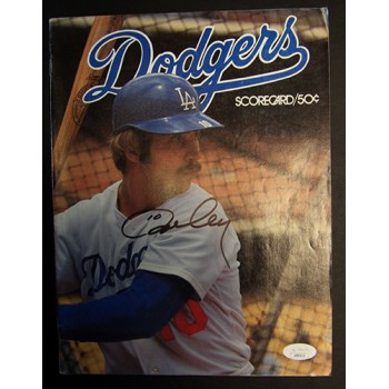 Ron Cey Los Angeles Dodgers Signed 1977 Scorecard Magazine JSA Authenticated