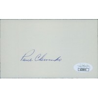 Paul Chervinko Brooklyn Dodgers Signed 3x5 Index Card JSA Authenticated