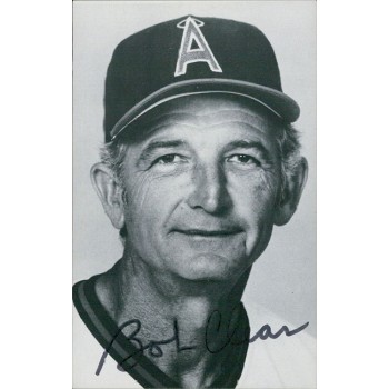 Bob Clear California Angels Signed 3.5x5.5 Photo Postcard JSA Authenticated