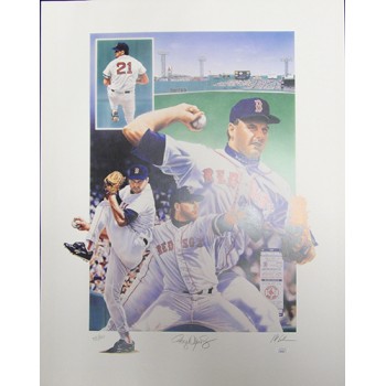 Roger Clemens Boston Red Sox Signed 22x28 Lithograph 788/821 JSA Authenticated