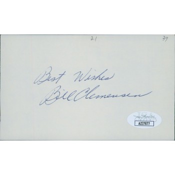 Bill Clemensen Pittsburgh Pirates Signed 3x5 Index Card JSA Authenticated