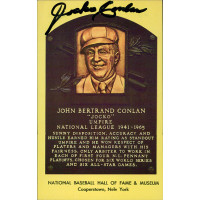 Jocko Conlan Signed Hall of Fame Cooperstown Plaque Postcard JSA Authenticated Jocko Conlan Signed Hall of Fame Cooperstown Plaque Postcard JSA Authenticated