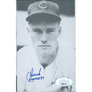 Chuck Connors Chicago Cubs Signed 3.5x5.25 Cut Page Photo JSA Authenticated