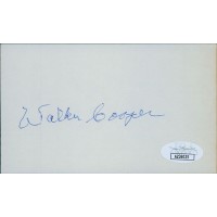 Walker Cooper St. Louis Cardinals Signed 3x5 Index Card JSA Authenticated