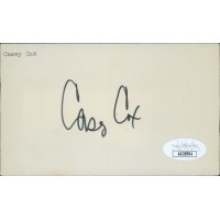 Casey Cox Texas Rangers Signed 3x5 Index Card JSA Authenticated