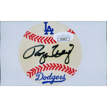 Roger Craig LA Dodgers Signed 3 inch Baseball Sticker On 3x5 Index Card JSA Auth Roger Craig LA Dodgers Signed 3 inch Baseball Sticker On 3x5 Index Card JSA Auth
