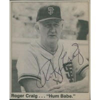 Roger Craig San Francisco Giants Signed 2.25x3 Cut Page Photo JSA Authenticated
