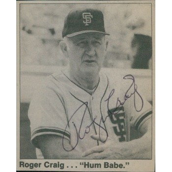 Roger Craig San Francisco Giants Signed 2.25x3 Cut Page Photo JSA Authenticated