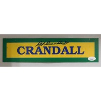 Del Crandall Signed 3x12 Nameplate JSA Authenticated