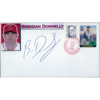 Brendan Donnelly Anaheim Angels Signed First Day Issue Cachet JSA Authenticated