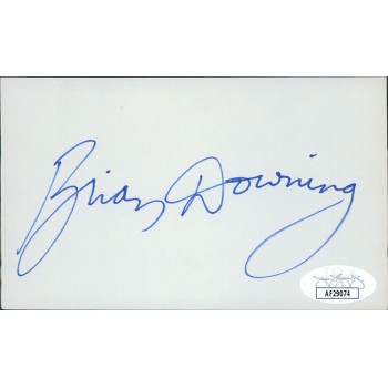 Brian Downing California Angels Signed 3x5 Index Card JSA Authenticated