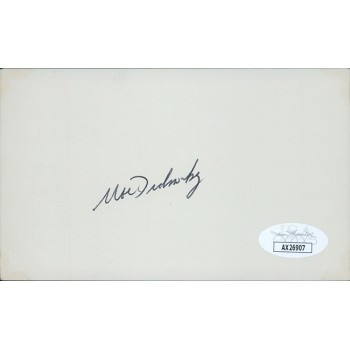 Moe Drabowsky Chicago Cubs Signed 3x5 Index Card JSA Authenticated