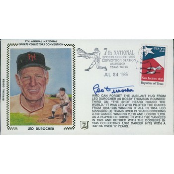Leo Durocher Signed 7th National Sports Convention Cachet JSA Authenticated