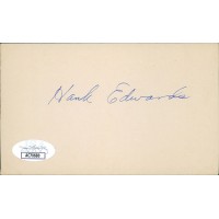 Hank Edwards Cleveland Indians Signed 3x5 Index Card JSA Authenticated