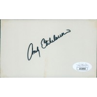 Andy Etchebarren Baltimore Orioles Signed 3x5 Index Card JSA Authenticated