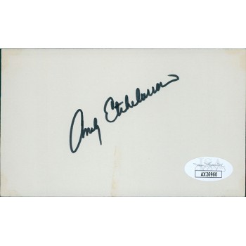 Andy Etchebarren Baltimore Orioles Signed 3x5 Index Card JSA Authenticated