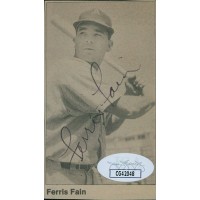 Ferris Fain Philadelphia Athletics Signed 2x3.5 Cut Page Photo JSA Authenticated
