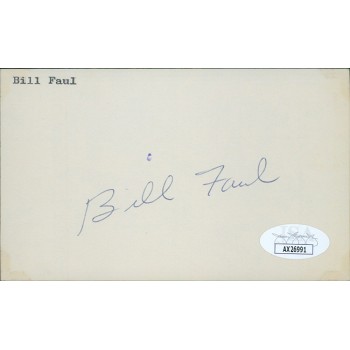 Bill Faul Detroit Tigers Signed 3x5 Index Card JSA Authenticated