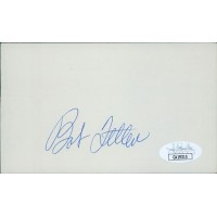 Bob Feller Cleveland Indians Signed 3x5 Index Card JSA Authenticated