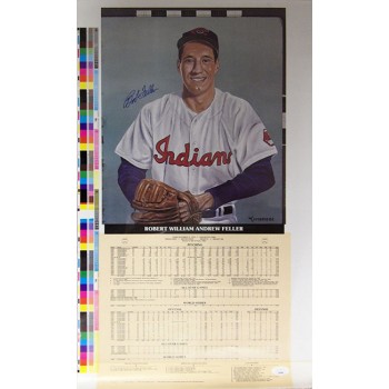 Bob Feller Cleveland Indians Signed 13x22 Cope Enterprise Poster JSA Authentic