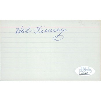 Hal Finney Pittsburgh Pirates Signed 3x5 Index Card JSA Authenticated