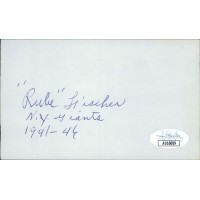 Rube Fischer New York Giants Signed 3x5 Index Card JSA Authenticated Rube Fischer New York Giants Signed 3x5 Index Card JSA Authenticated