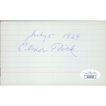 Elmer Flick Baseball Player Signed 3x5 Index Card JSA Authenticated