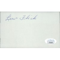 Lew Flick Philadelphia Athletics Signed 3x5 Index Card JSA Authenticated