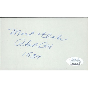 Mort Flohr Philadelphia Athletics Signed 3x5 Index Card JSA Authenticated