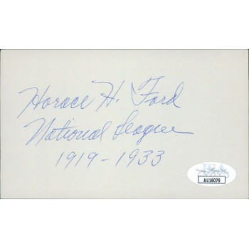 Horace Ford Cincinnati Reds Signed 3x5 Index Card JSA Authenticated